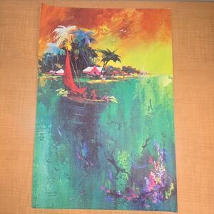 Bermuda on green painting print canvas picture placemat‎ abstract art 16x11